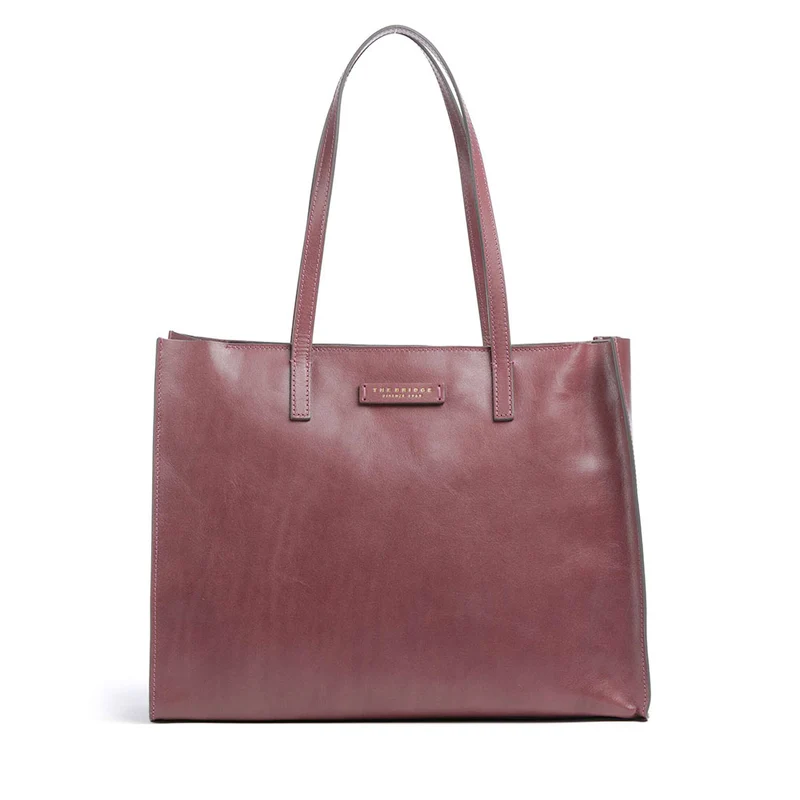 Borsa Donna Shopper THE BRIDGE Linea Mirra in Pelle Viola Orchidea