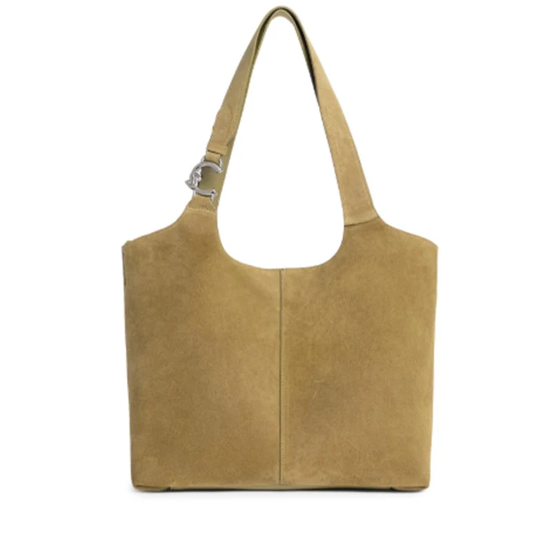 Borsa Donna a Spalla COCCINELLE in Camoscio Linea C-Easy Colore Seagrass