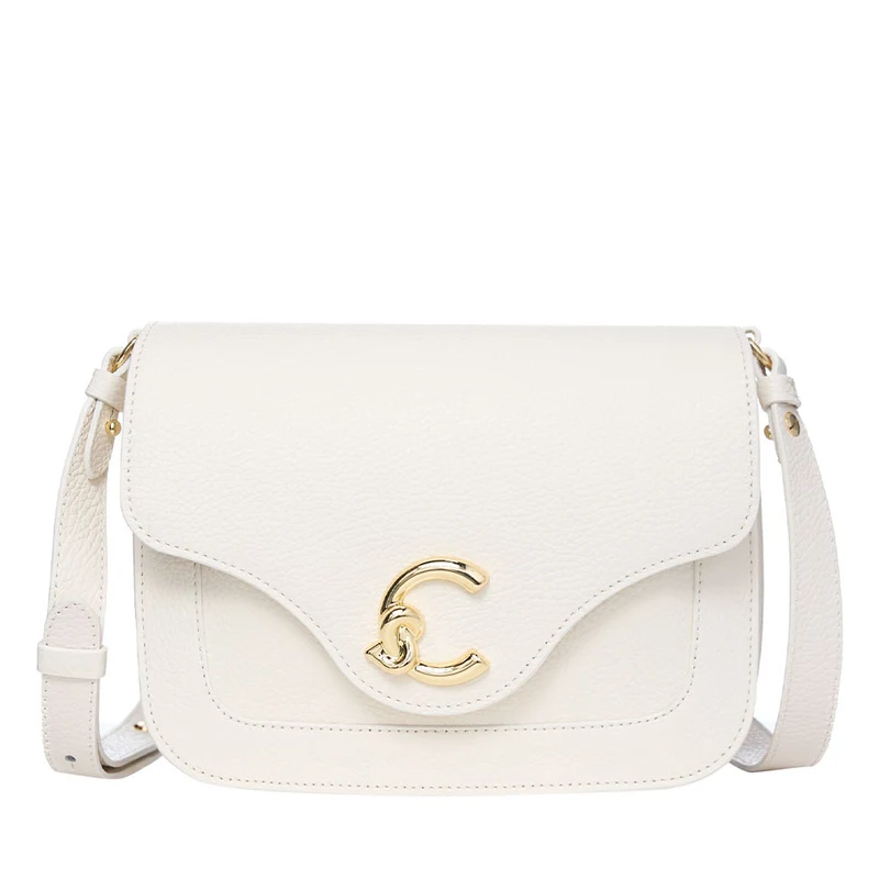 Borsa Donna a Tracolla COCCINELLE in Pelle Martellata linea C-Me Small Colore Pearl