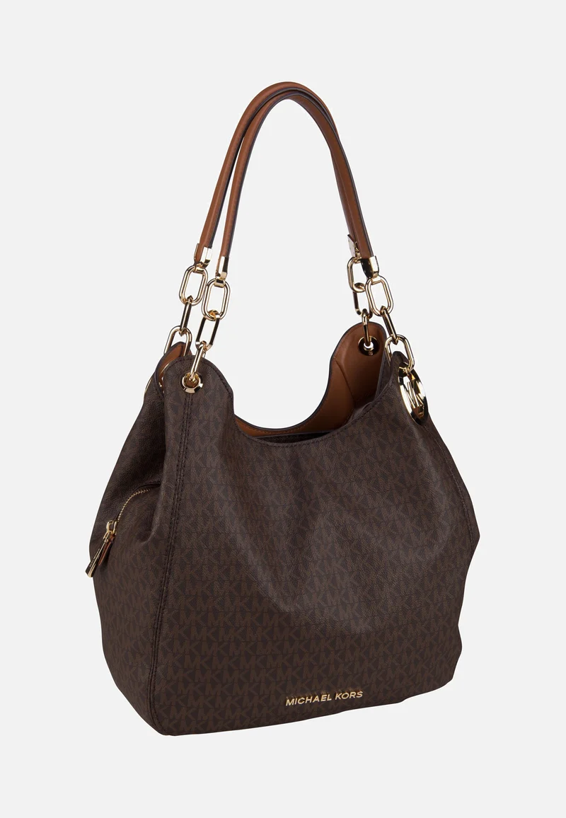 Lillie Large Chain Shoulder Tote MK Signature Brown/Acorn - Hobo Bag