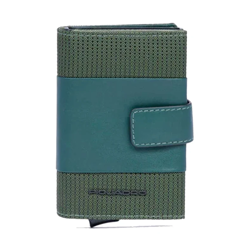 Portacarte PIQUADRO in Tessuto e Alluminio con RFID Colore Verde Linea Pq - Earth - PP5649S137R