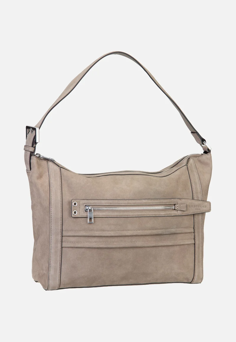 Delia Hobo M Suede Neutral Grey - Hobo Bag