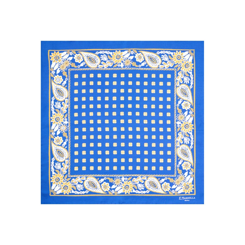 BLUETTE PRINTED SILK POCKET SQUARE