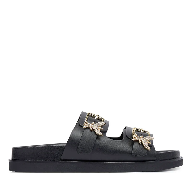 Ciabatte Doppia Fascia PATRIZIA PEPE Girl linea Fly Birkilux in Pelle Nera