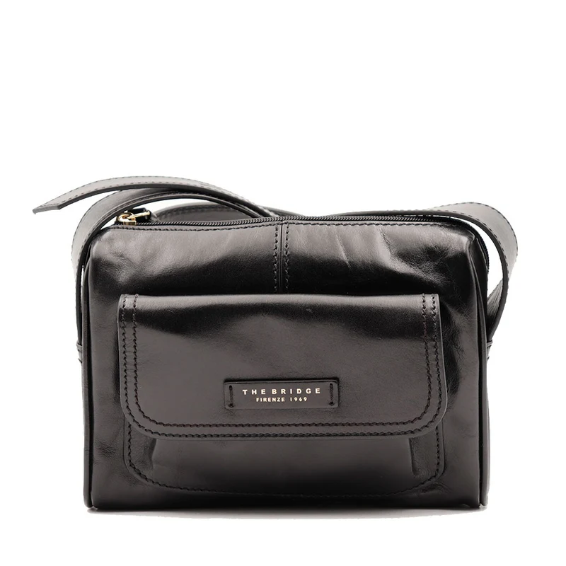 Camera Case Donna a Tracolla THE BRIDGE linea Flora in Pelle Nera