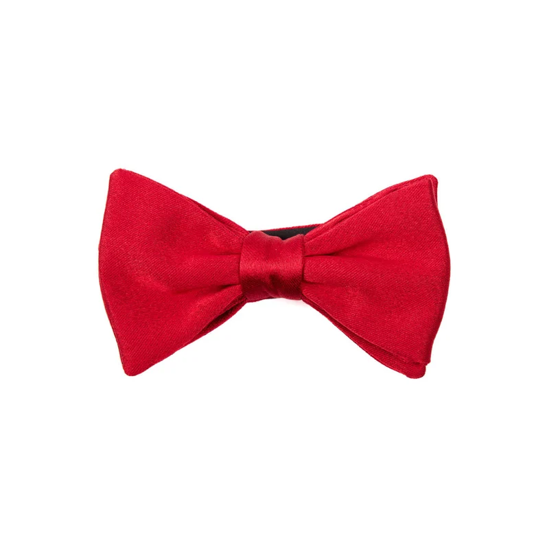 RED PRE-KNOTTED SILK SATIN BOWTIE