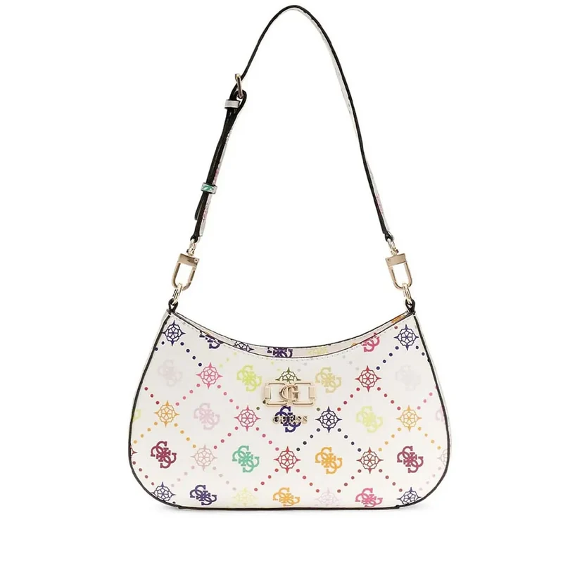Borsa Donna Hobo a Spalla GUESS Linea Emelie Colore Multi Logo