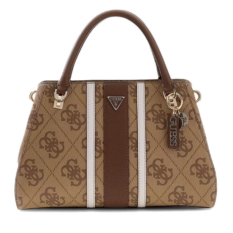 Borsa Donna a Mano GUESS Linea Noelle Colore Latte Logo - Brown