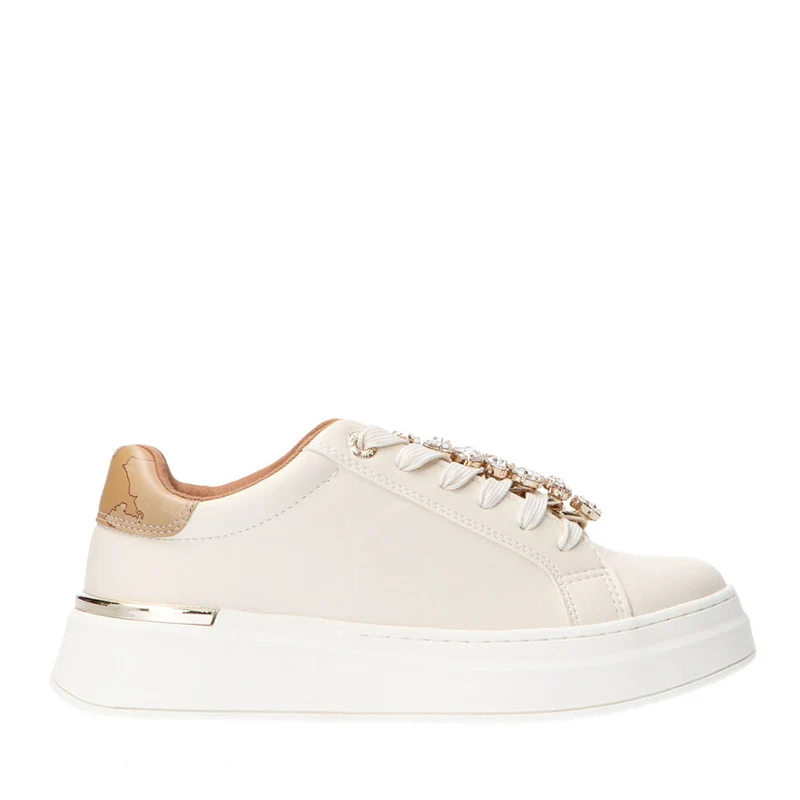 Sneakers Platform 1A Classe Alviero Martini Bianco Sporco con Dettaglio Gioiello 2270
