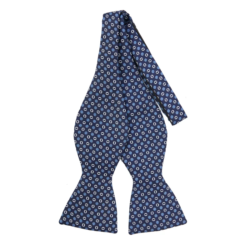 DARK BLUE SILK BOWTIE TO SELF-TIE