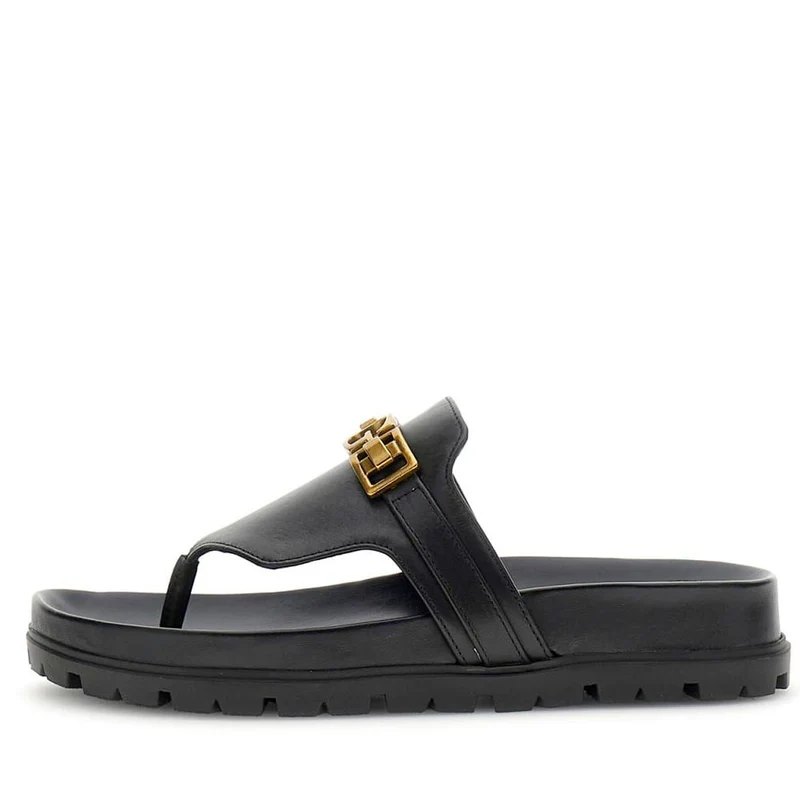Ciabatte Infradito Donna GUESS in Pelle Nera Linea Farron