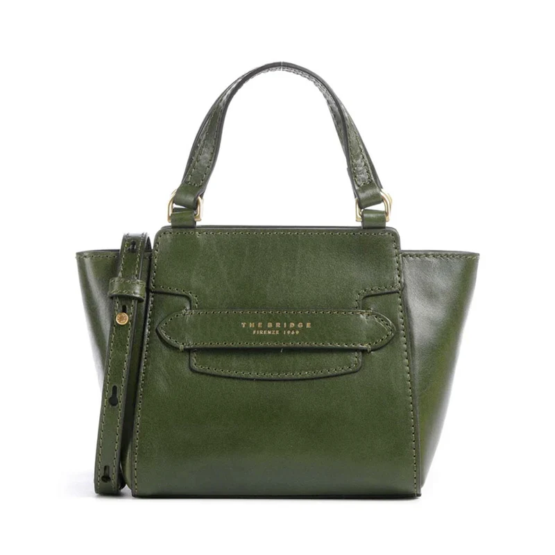 Borsa Donna a Mano THE BRIDGE linea Lucrezia in Pelle Verde Maggiorana
