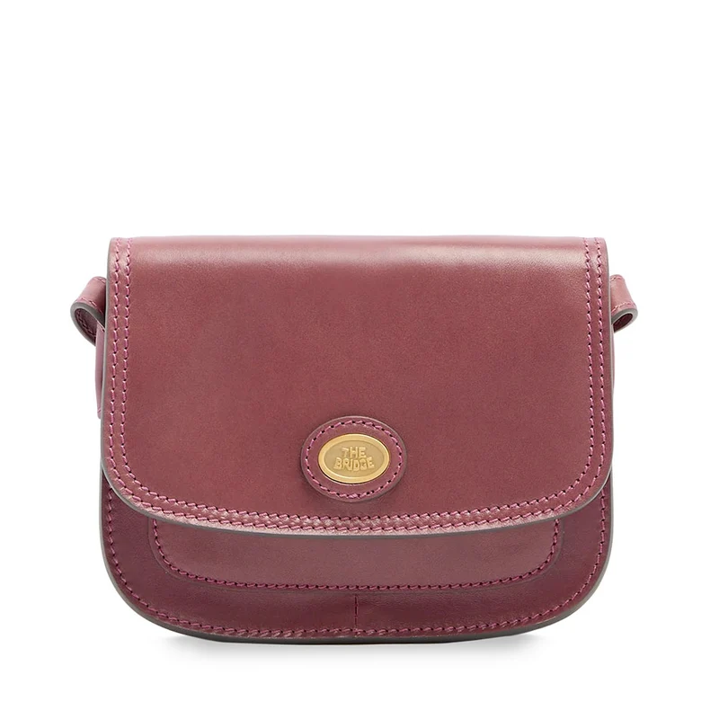 Borsa Donna a Tracolla Small THE BRIDGE linea Story in Pelle Viola Orchidea