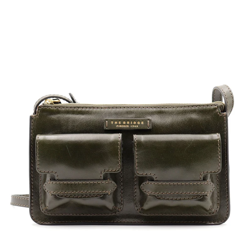 Borsa Donna a Spalla THE BRIDGE linea Lucrezia in Pelle Verde