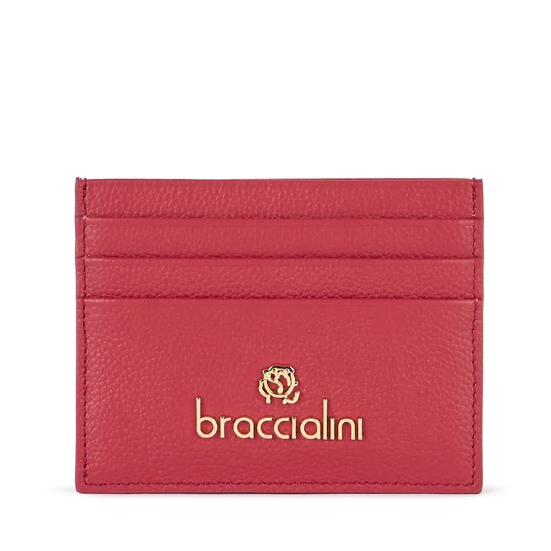 Portatessere Donna BRACCIALINI linea Basic in Pelle Rosso Scuro
