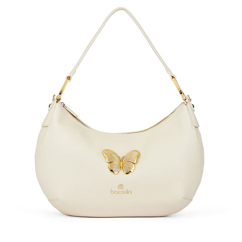 Borsa Donna Mezzaluna a Spalla BRACCIALINI linea Beth Jewels Beige