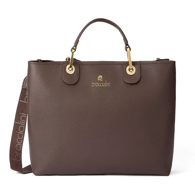 Borsa Donna a Mano Large BRACCIALINI linea Beth Marrone