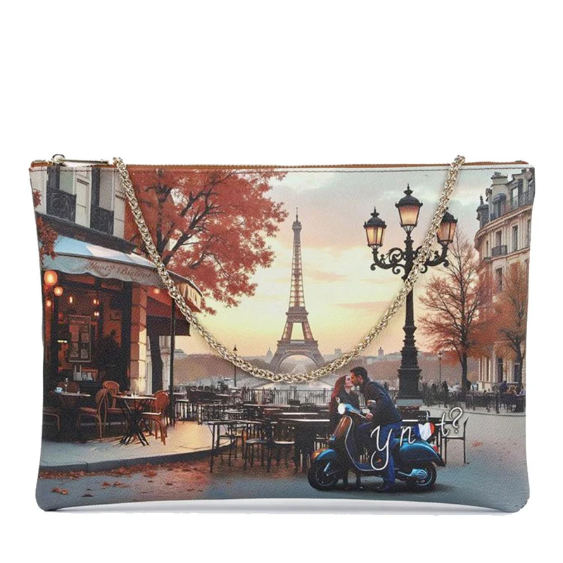 Borsa Donna Y NOT Clutch con Tracolla in Catena YES-605 Kisses From Paris