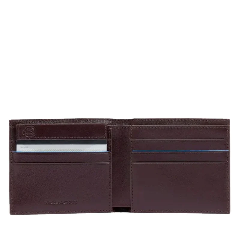 Portafoglio Uomo con Portacarte PIQUADRO In Pelle Mogano Linea Revamp - PU3891B2VR