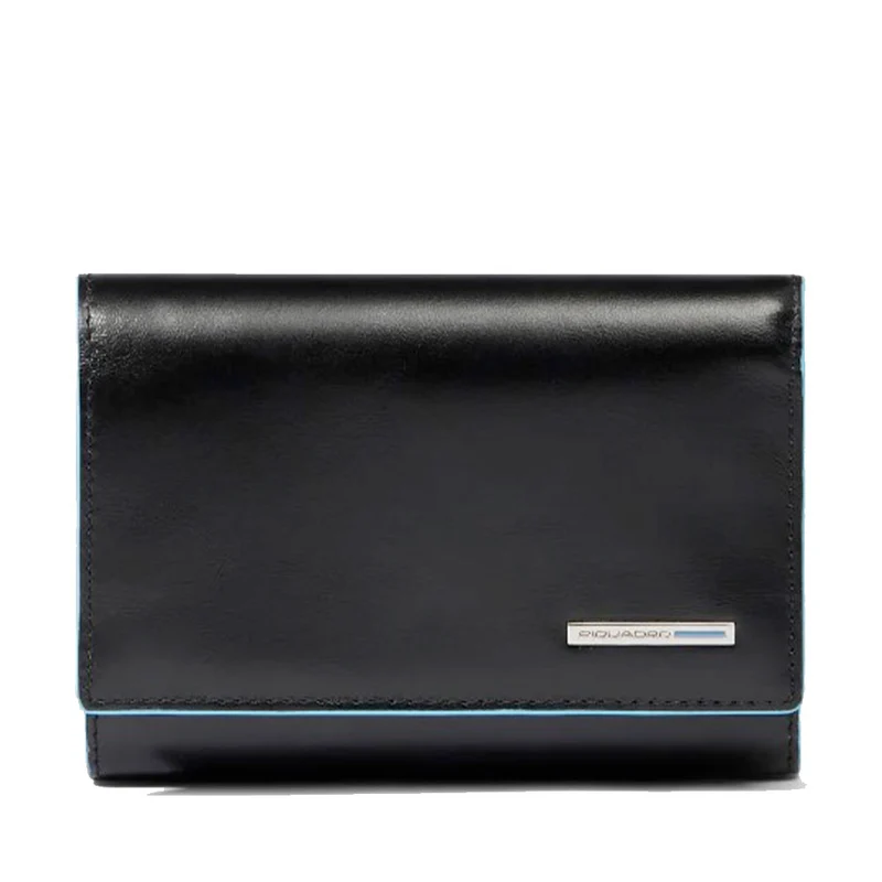 Portafoglio Donna Piccolo PIQUADRO In Pelle Nera Linea Blue Square - PD6471B2R