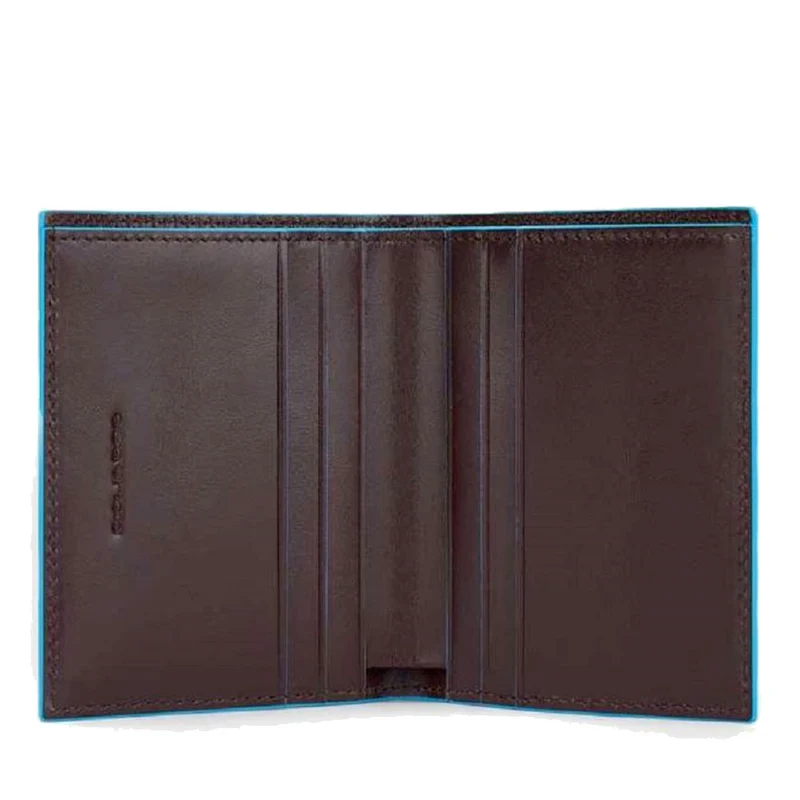 Portafoglio Uomo Verticale PIQUADRO in Pelle Mogano Linea Blue Square- PU5962B2R