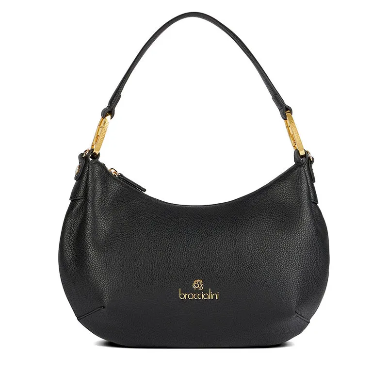 Borsa Donna Mezzaluna a Spalla Media BRACCIALINI linea Beth Nera