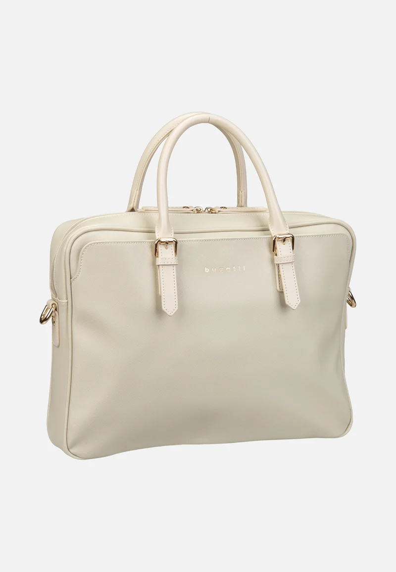 Ella Saffiano Briefcase Beige - Briefcase