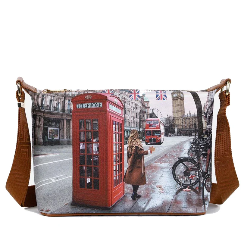 Borsa Donna Hobo Y NOT a Tracolla YES-592 Red London