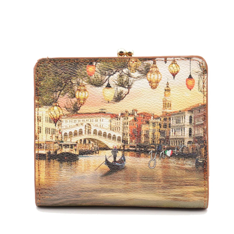 Portafoglio Donna Piatto Y NOT YES-656 Stampa Christmas Venice