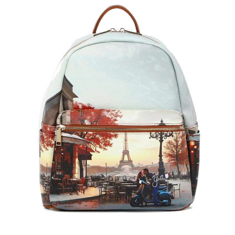 Zaino Donna Piccolo Y NOT YES-380 stampa Kisses From Paris