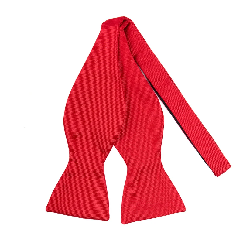 RED SELF-TIE GROSGRAIN SILK BOW TIE