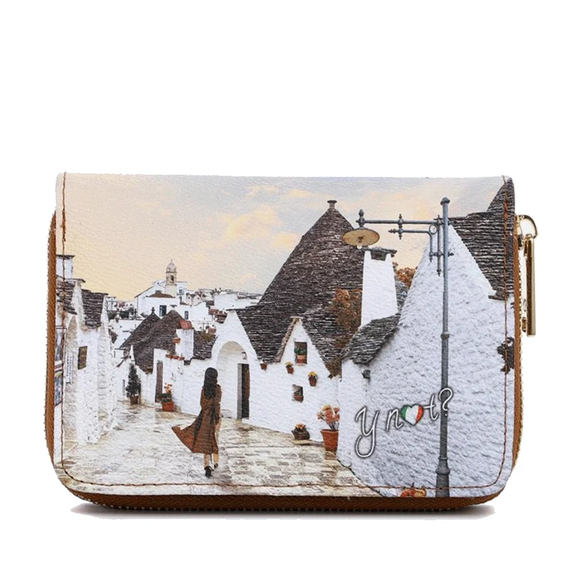 Portafoglio Donna Piccolo Y NOT YES-362 Stampa Fall In Alberobello