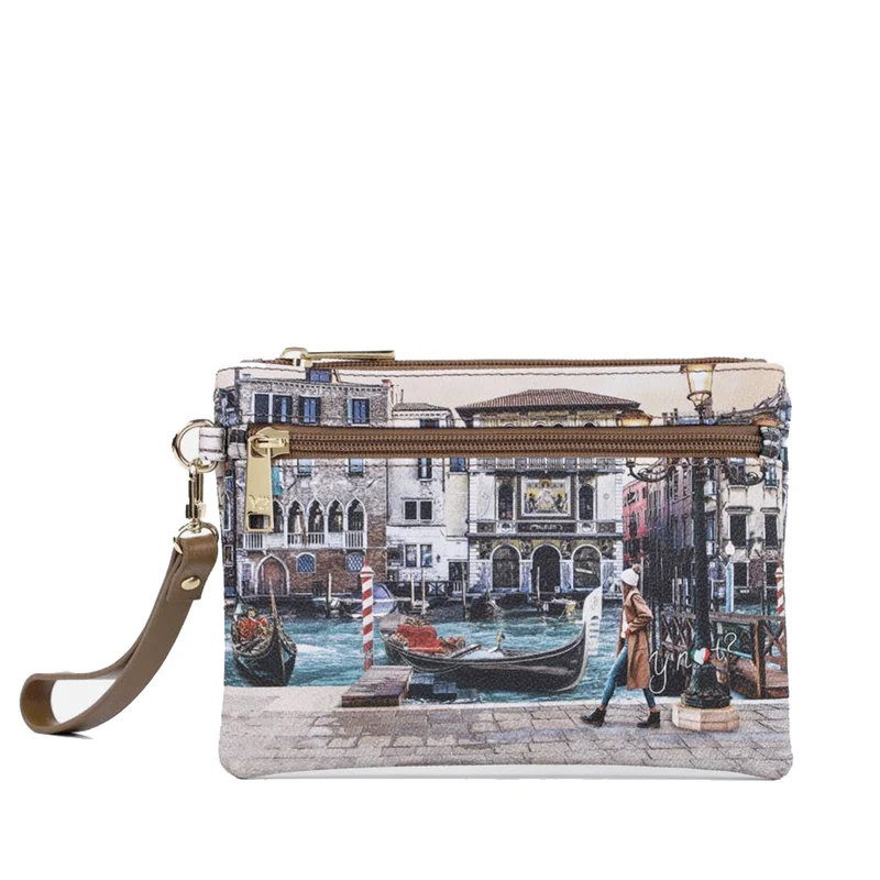 Pochette Donna con Zip Y NOT YES-342 Stampa Blue Lagoon