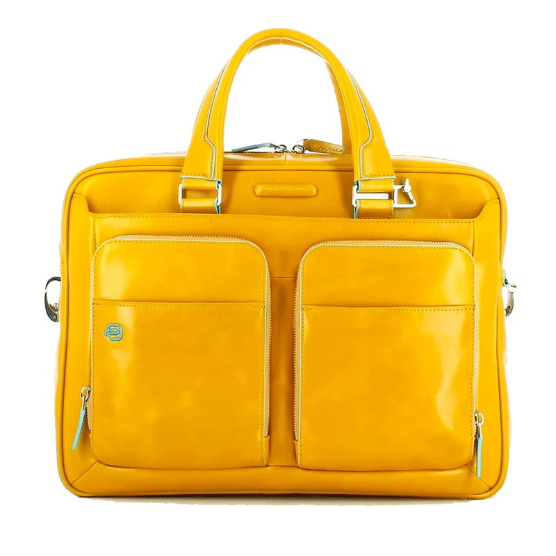 Cartella PIQUADRO in Pelle Gialla Linea Blue Square con Porta Computer 14" - CA2849B2