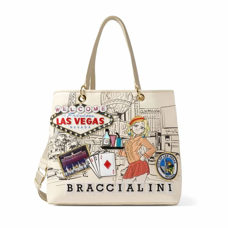 Shopping Bag BRACCIALINI linea Cartoline stampa Las Vegas
