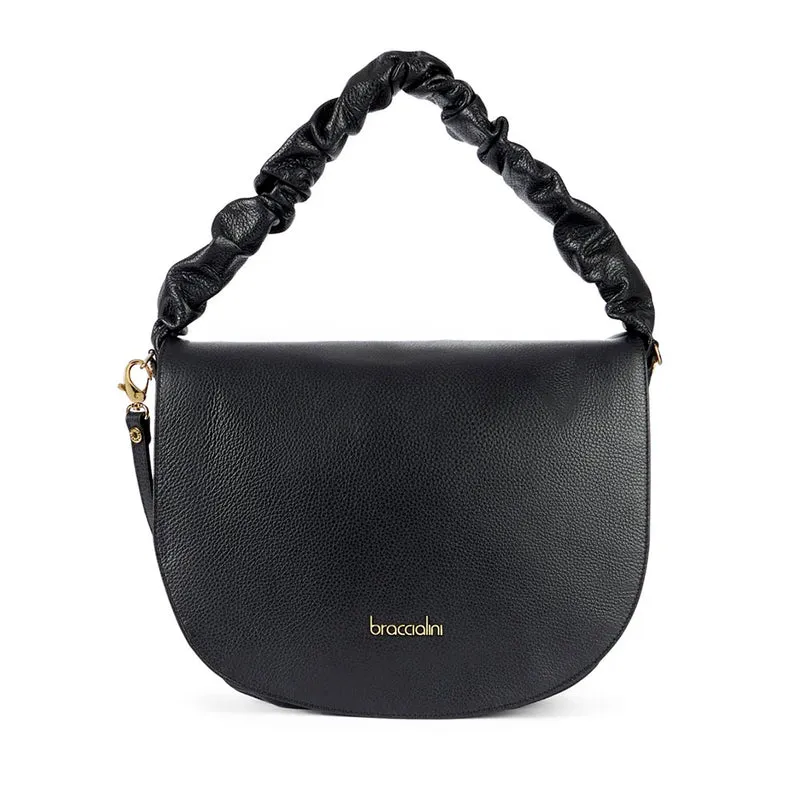 Borsa Donna a Spalla BRACCIALINI linea Naomi in Pelle Nera