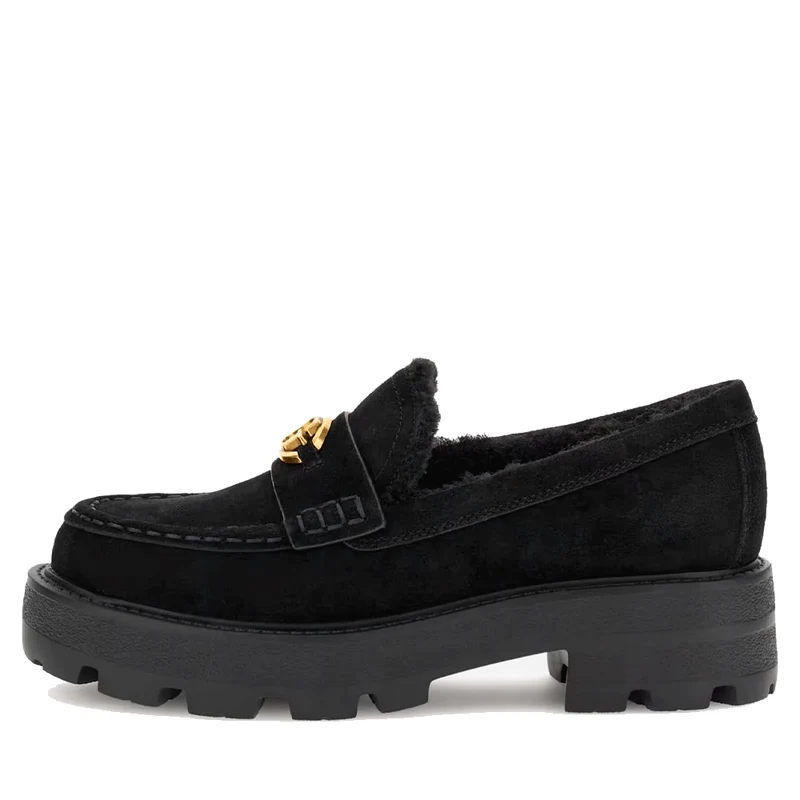 Mocassini Donna GUESS linea Yanikay in Misto Pelle Colore Nero