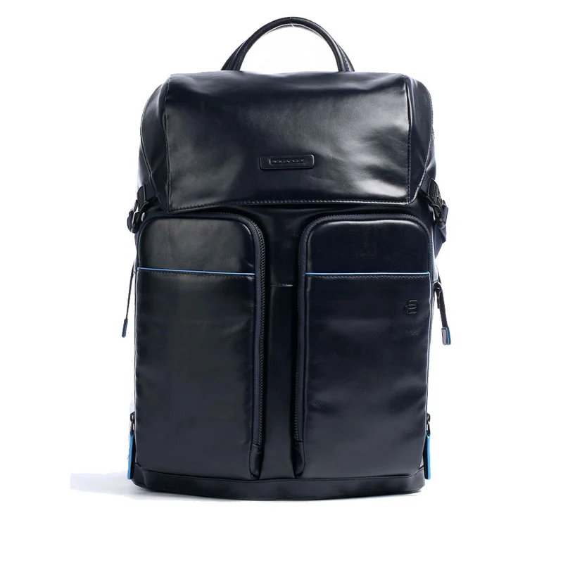 PIQUADRO Zaino Uomo Fast Check in Pelle Blu Linea Blue Square Revamp - CA5578B2V