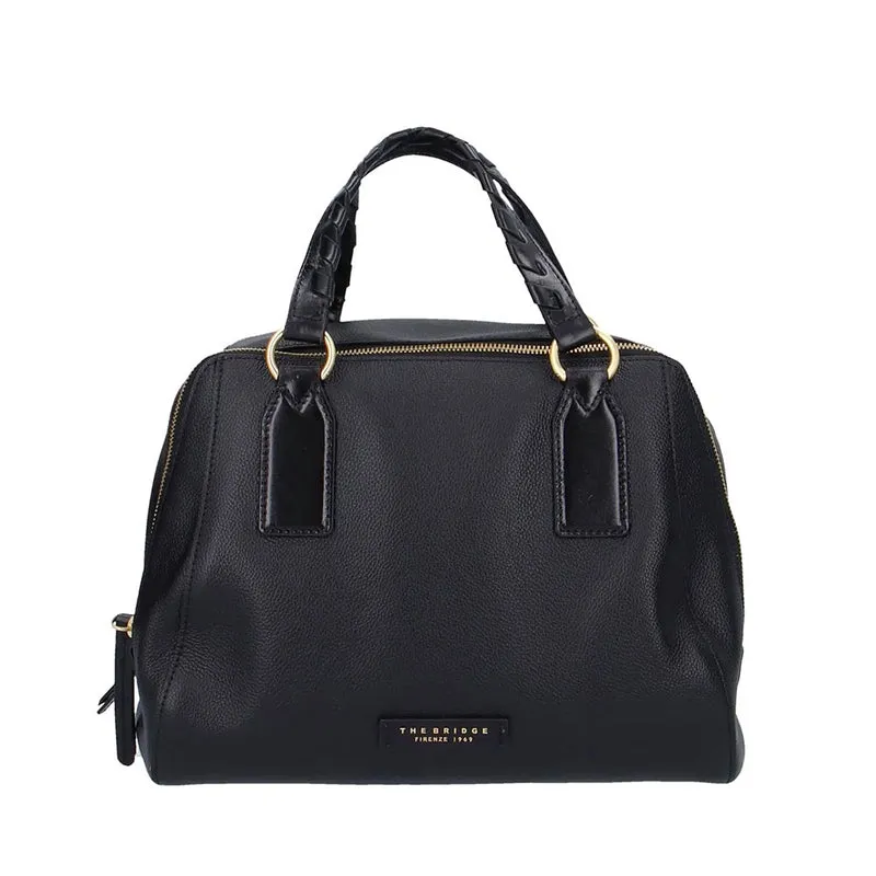 Borsa Donna a Mano Large THE BRIDGE linea Ines in Pelle Nera