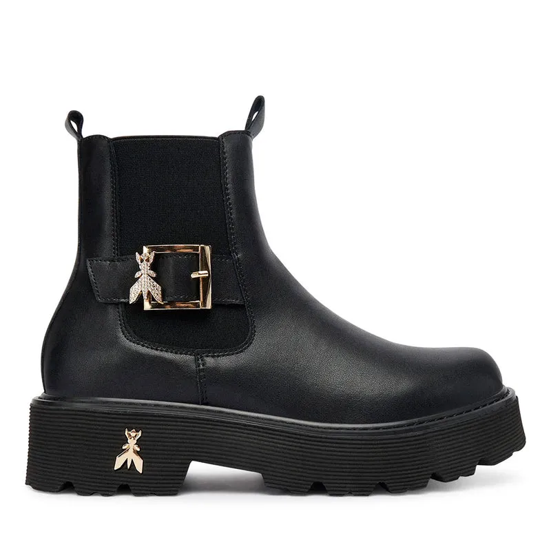 Stivaletti Beatles PATRIZIA PEPE Girl linea Fly Strass in Pelle Nera