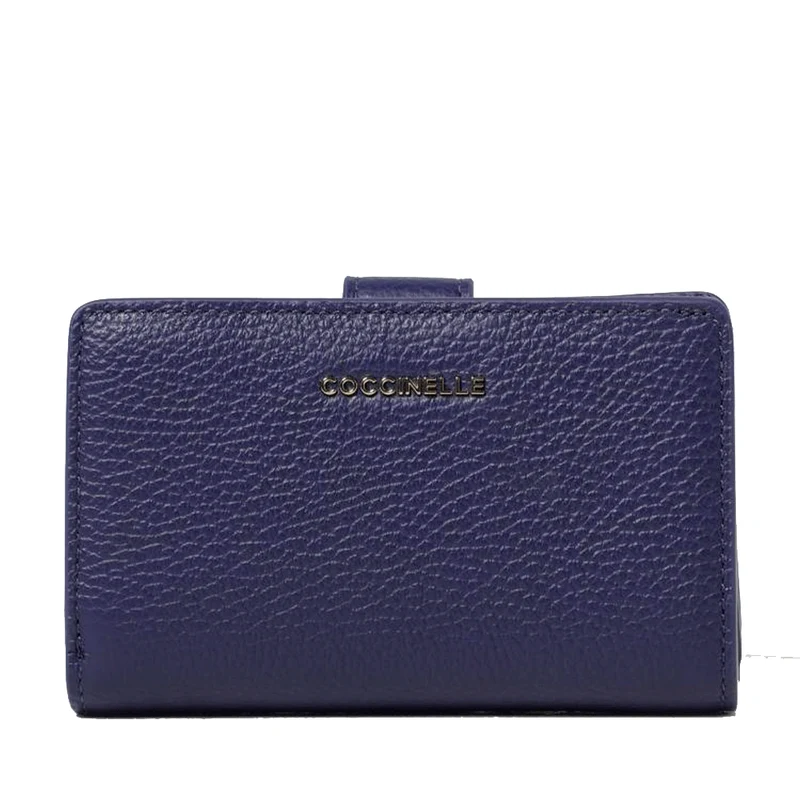 Portafoglio Donna COCCINELLE in Pelle Colore Royal Blue Linea Metallic Soft