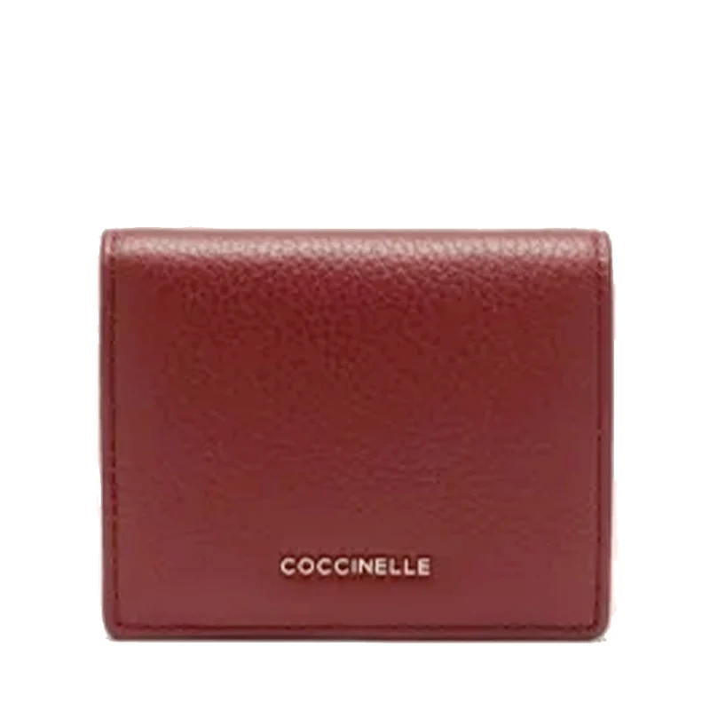 Portafoglio Donna Mini COCCINELLE in Pelle Brandy Linea Metallic Soft