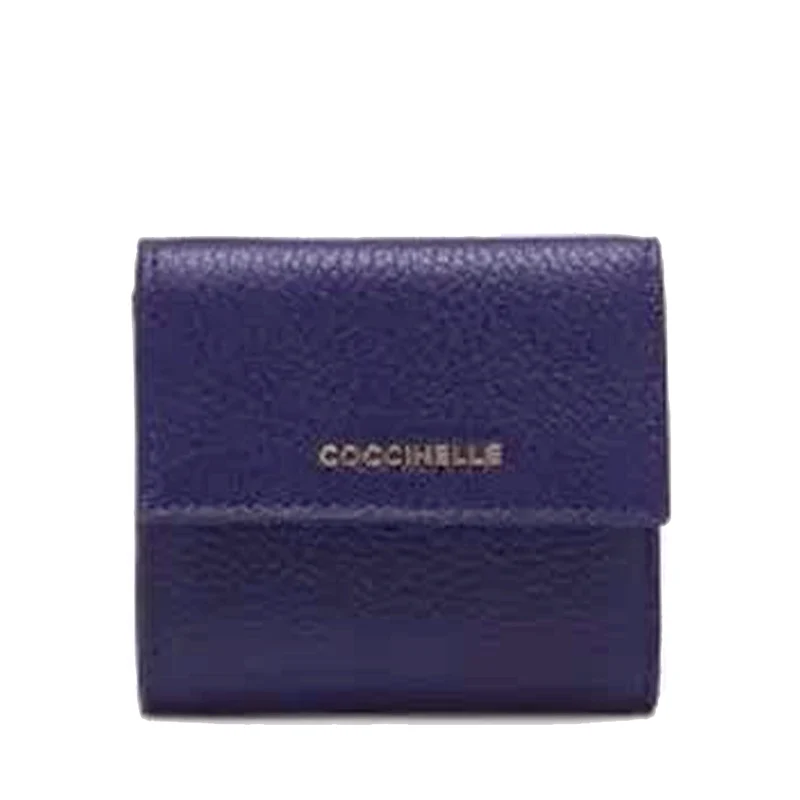 Portafoglio Mini Donna COCCINELLE in Pelle Royal Blue Linea Metallic Soft