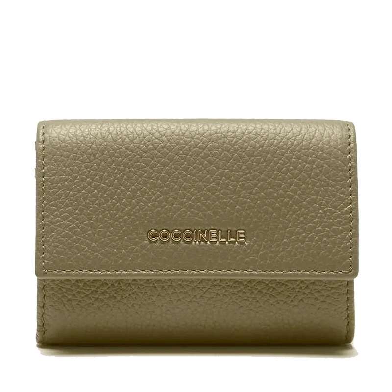 Portafoglio Piccolo COCCINELLE in Pelle Linea Metallic Soft colore Laurel Green - E2MW5173201
