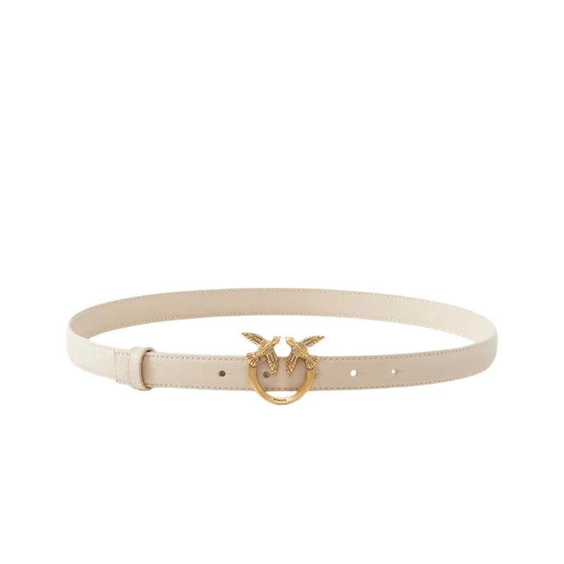 Cintura sottile Love Birds in pelle 2cm