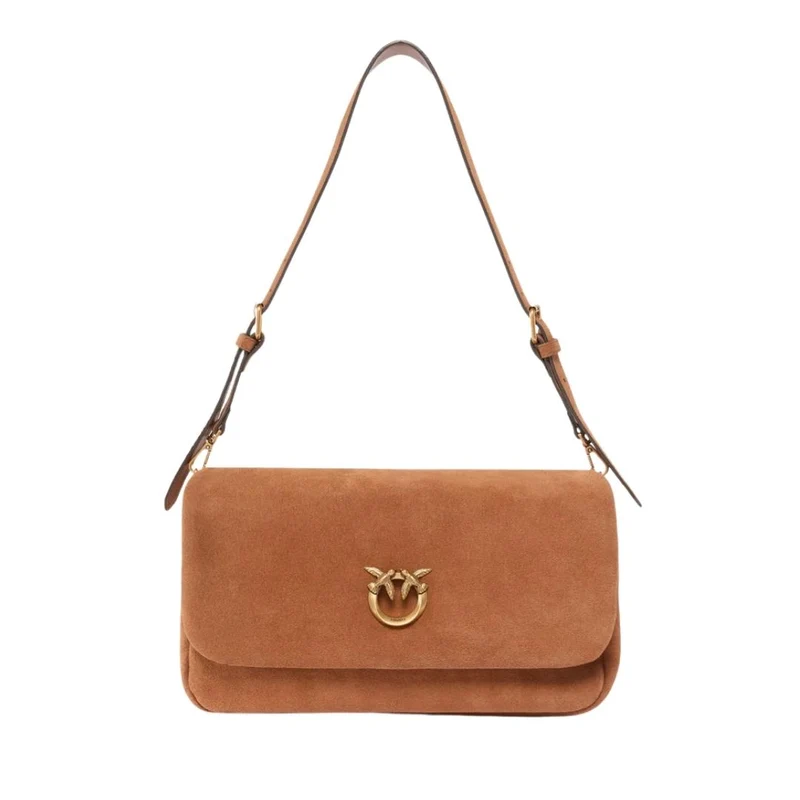 Borsa a tracolla media Love Bag Click Soft Horizontal Handle in suede