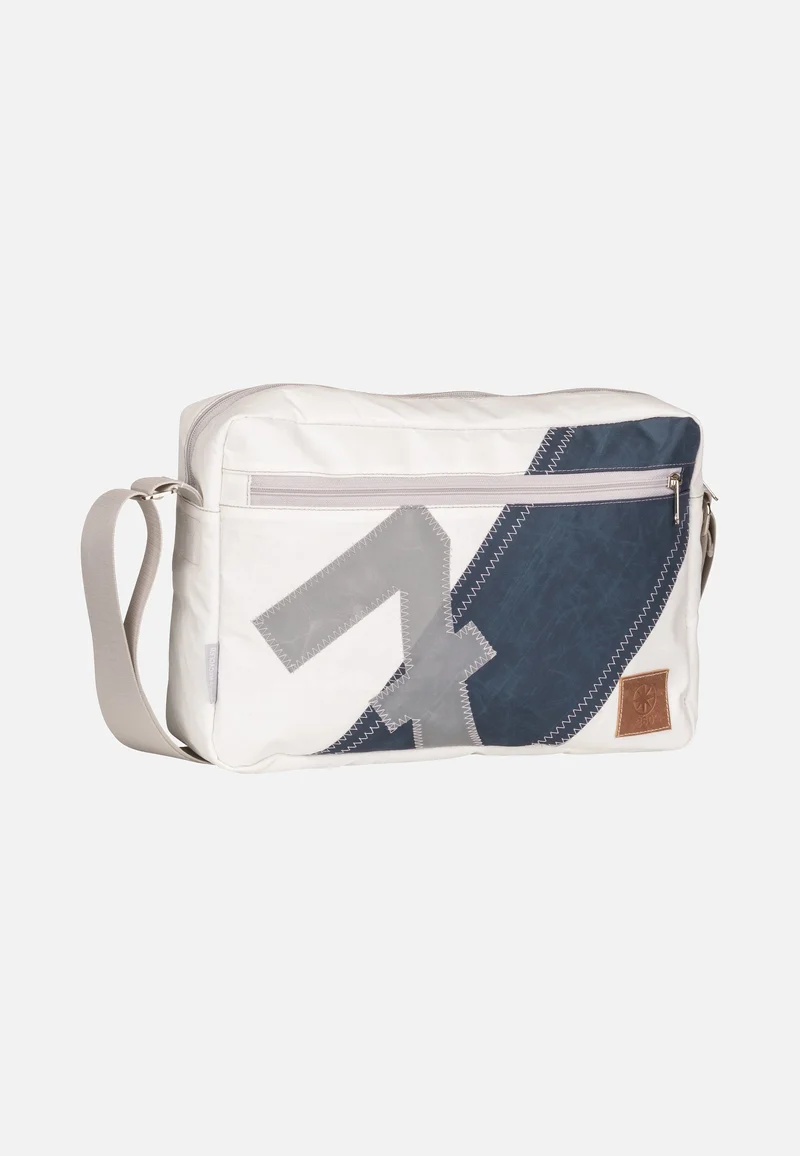 Fender L Weiß/Streifen Blau/Zahl Grau - Crossbody Bag