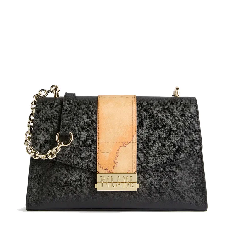Borsa Donna a Tracolla 1A Classe Alviero Martini linea Jolly Bag stampa Saffiano Nera LE27