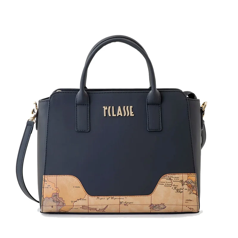 Borsa Donna a Mano 1A Classe Alviero Martini linea Frost Geo in Tessuto Gommato Nero LD98