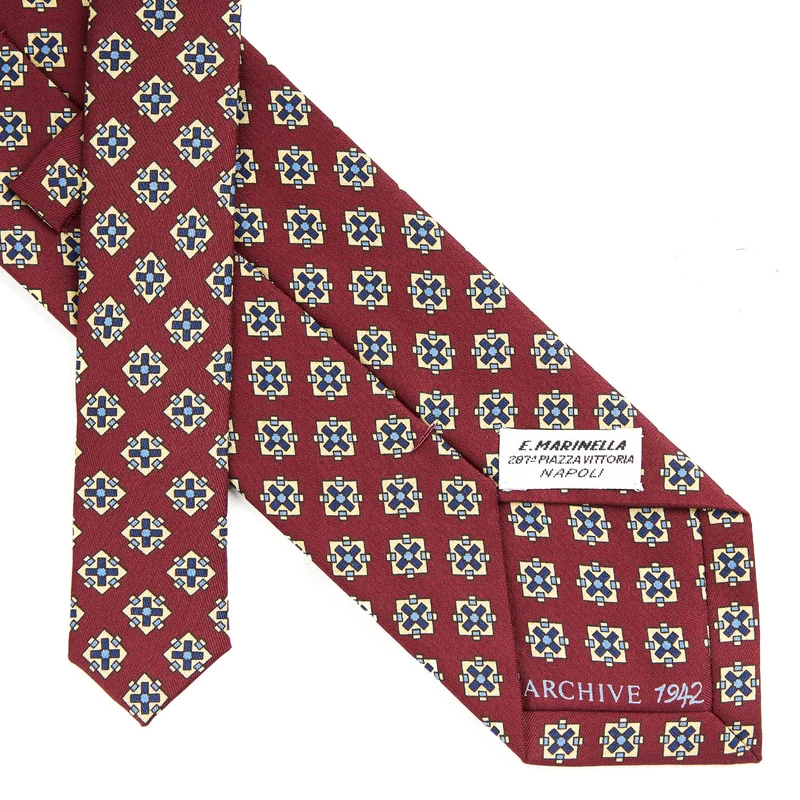 BURGUNDY SARTORIAL PRINTED SILK TIE